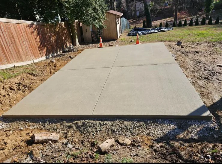 Gravel pad for outbuilding